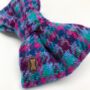 Sabini Purple Harris Tweed Dog Bow Tie, thumbnail 7 of 7