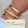 Personalised Women's Handwriting Torque Bracelet, thumbnail 1 of 8