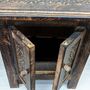 Farmhouse Moroccan Design Inspired Carved Side Table, thumbnail 2 of 7