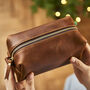 Personalised Travel Leather Wash Bag, thumbnail 4 of 7