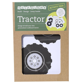 Personalised Cardboard Box Tractor Craft Kit, 4 of 7