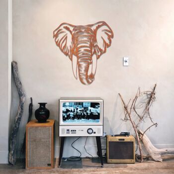 Majestic Metal Elephant Art Home Wall Decor, 7 of 10