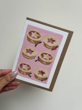 ‘The Most Wonderful Pie Of The Year’ Mince Pie Christmas Card, 2 of 3