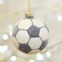 Glass Hanging Football Christmas Tree Decoration, thumbnail 1 of 2