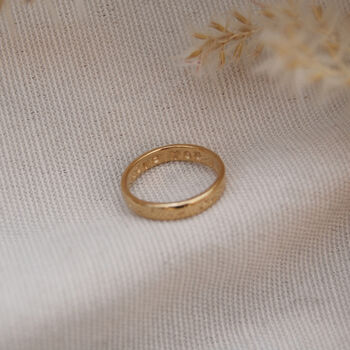 Gold Personalised Constellation Eternity Engraved Ring, 7 of 7