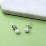 Bubble Rose Gold Plated Silver Tiny Ball Stud Earrings, thumbnail 5 of 7
