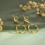 Sterling Silver Dinosaur Huggie Hoop Earrings Brachiosaurus, thumbnail 2 of 11