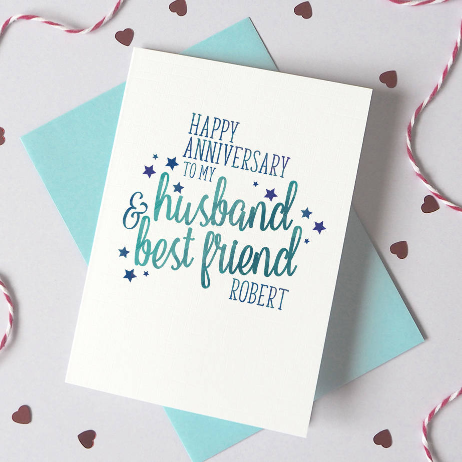 personalised husband/wife best friend anniversary card