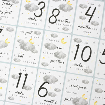 Personalised Cloud Baby Milestone Cards, 4 of 4