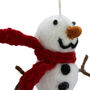 Handmade Felt Christmas Snowman With Scarf Decoration, thumbnail 2 of 5