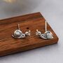 Snail Stud Earrings In Sterling Silver, thumbnail 6 of 11