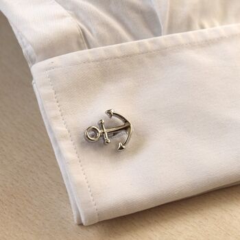 Anchor Cufflinks Nautical Silver Cufflinks For Men Maritime Gift Idea, 5 of 6