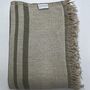 Milos Linen Blend Striped Blanket Sage Green, thumbnail 5 of 12