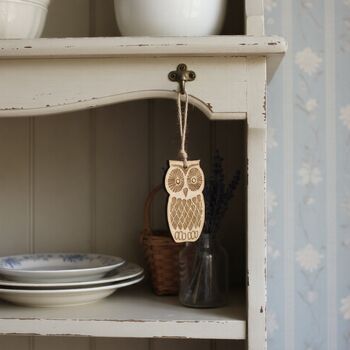 Engraved Wooden Owl Hanging Decoration, 4 of 4