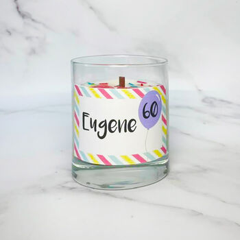 Personalised 60th Birthday Cake Scented Candle, 2 of 5