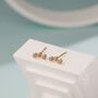 Sterling Silver Tiny Purple Opal Trio Stud Earrings, thumbnail 9 of 12