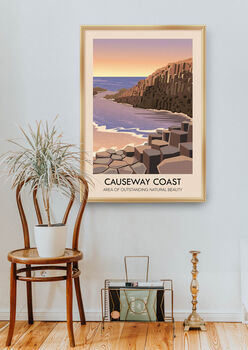 Causeway Coast Aonb Travel Poster Art Print, 5 of 8