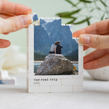 Personalised Christmas Memory Photo Block For Couples, 7 of 9