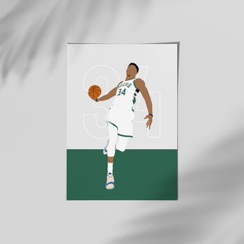 Giannis Antetokounmpo Milwaukee Bucks Basketball Poster, 2 of 4