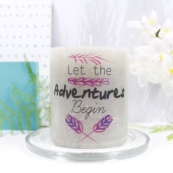 'Let The Adventures Begin' Coloured Or Metallic Candle, 6 of 12