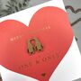 Love Heart Penguin Couple Wooden Christmas Card, thumbnail 3 of 3