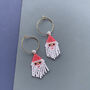 Handmade Beaded Santa Hoop Earrings, thumbnail 6 of 9