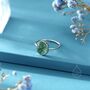 Sterling Silver Large Oval Cabochon Moss Agate Classic Single Stone Engagement Ring, thumbnail 4 of 12
