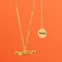 Personalised Bearded Dragon Gold Necklace, thumbnail 1 of 8