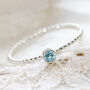 Dainty Sterling Silver Ring With Light Blue Gemstone, thumbnail 1 of 5