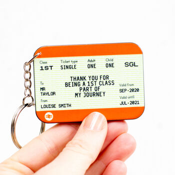 Personalised Train Ticket 'Thank You Teacher' Keyring, 3 of 4