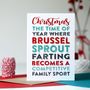 Merry Christmas Brussel Sprout Fart Greetings Card, thumbnail 1 of 2