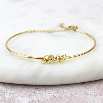 30th Or 40th Birthday A Ring For Every Decade Gold Bangle Bracelet, 9 of 11