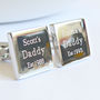 Personalised Square Silver Plated Daddy Tile Cufflinks, thumbnail 1 of 3