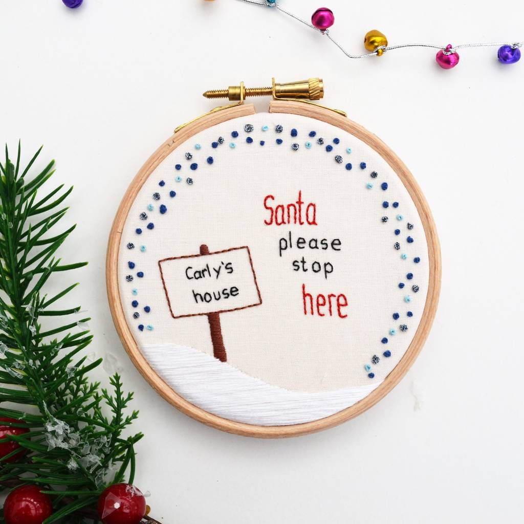 Santa Stop Here Personalised Christmas Decoration, 1 of 3