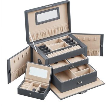 Set Of Jewellery Boxes Jewellery Organiser Storage Case, 9 of 11