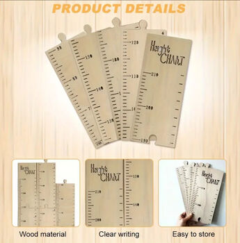 Pine Height Growth Chart, Jigsaw Ruler Design, 50cm To 200cm, 11 of 11