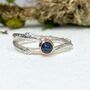 Blue Cabochon Sapphire Woodland Twig Engagement Ring, thumbnail 3 of 8