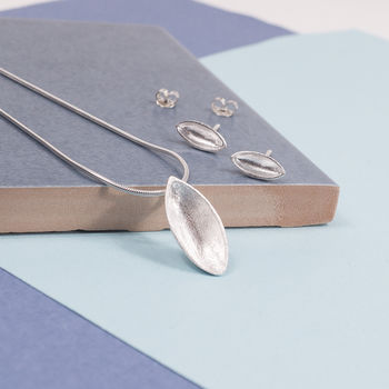 Silver Pod Necklace And Earring Set, 2 of 5