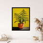 Flourishing Ferns House Plant On Yellow Wall Art Print, thumbnail 4 of 6