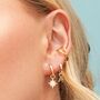 One Small Initial Letter Huggie Hoop Earring In Sterling Silver, thumbnail 2 of 10