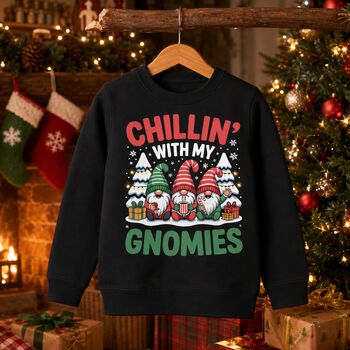 Kids Chillin’ With My Gnomies Christmas Jumper, 4 of 7