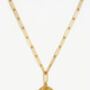 Women's Link Chain Necklace With Pearl Coin In 18k Gold, thumbnail 2 of 6