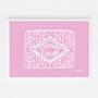 Custard Cream, Jammie Dodger, Bourbon And Digestive Biscuits Set Of Four Pink Prints, thumbnail 9 of 10