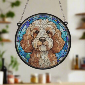 Cockapoo Stained Glass Effect Suncatcher, 4 of 6