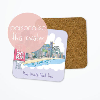 Personalised Benidrom Skyline Coaster, Name Coaster, 3 of 3