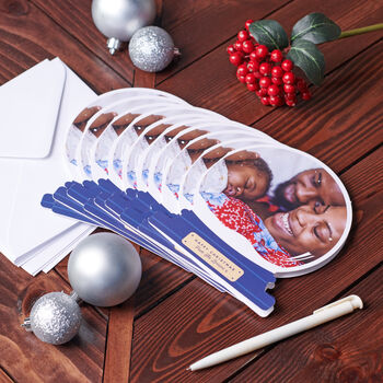 Personalised Set Of Christmas Snow Globe Photo Cards, 3 of 4