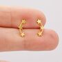 Tiny Star Trio Constellation Dainty Stud Earrings, thumbnail 2 of 11