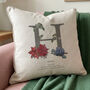 Personalised Birth Flower And Birth Stone Cushion, thumbnail 2 of 12