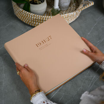 Large And Luxurious Leather Album With A Personalised Date Design, 3 of 9