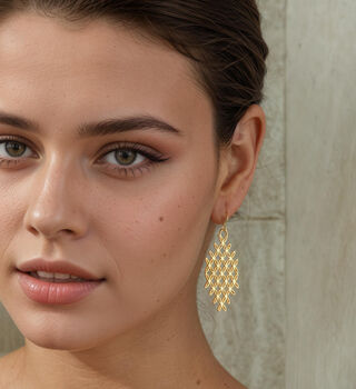 Gold Lace Bohemian Earrings, 7 of 9